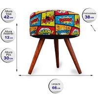 Puff Cama Inbox Boom Redondo com Pés em Madeira Maciça Tecido Suede - 2