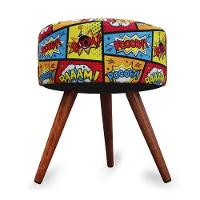 Puff Cama Inbox Boom Redondo com Pés em Madeira Maciça Tecido Suede - 5