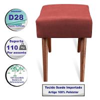 Puff Cama inBox Aluna Retangular com Pés em Madeira Maciça Tecido Suede Vermelho - 3