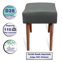 Puff Cama inBox Aluna Retangular com Pés em Madeira Maciça Tecido Suede Cinza - 3