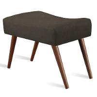 Puff Cama inBox Aluna Retangular com Pés em Madeira Maciça Tecido Suede Café - 1