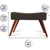 Puff Cama inBox Aluna Retangular com Pés em Madeira Maciça Tecido Suede Café - 2