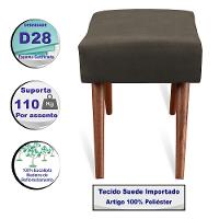 Puff Cama inBox Aluna Retangular com Pés em Madeira Maciça Tecido Suede Café - 3