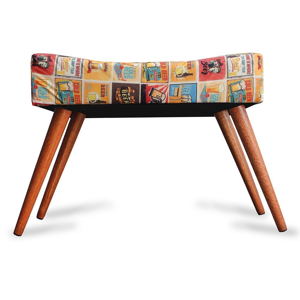 Kit 3 Puff Cama inBox Las Vegas Retangular com Pés em Madeira Maciça Tecido Suede - 4