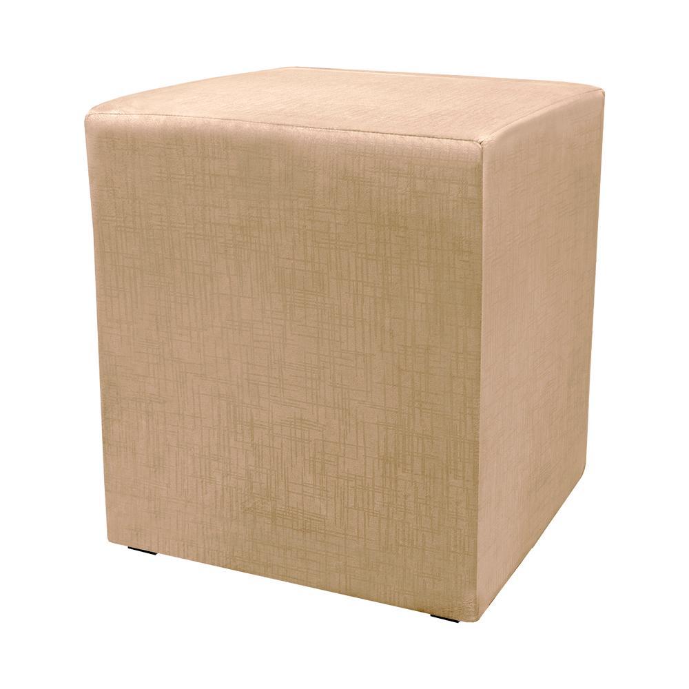 Puff Zelda Quadrado Multiuso 43x43x43cm Tecido Suede Velusoft Castor - 1