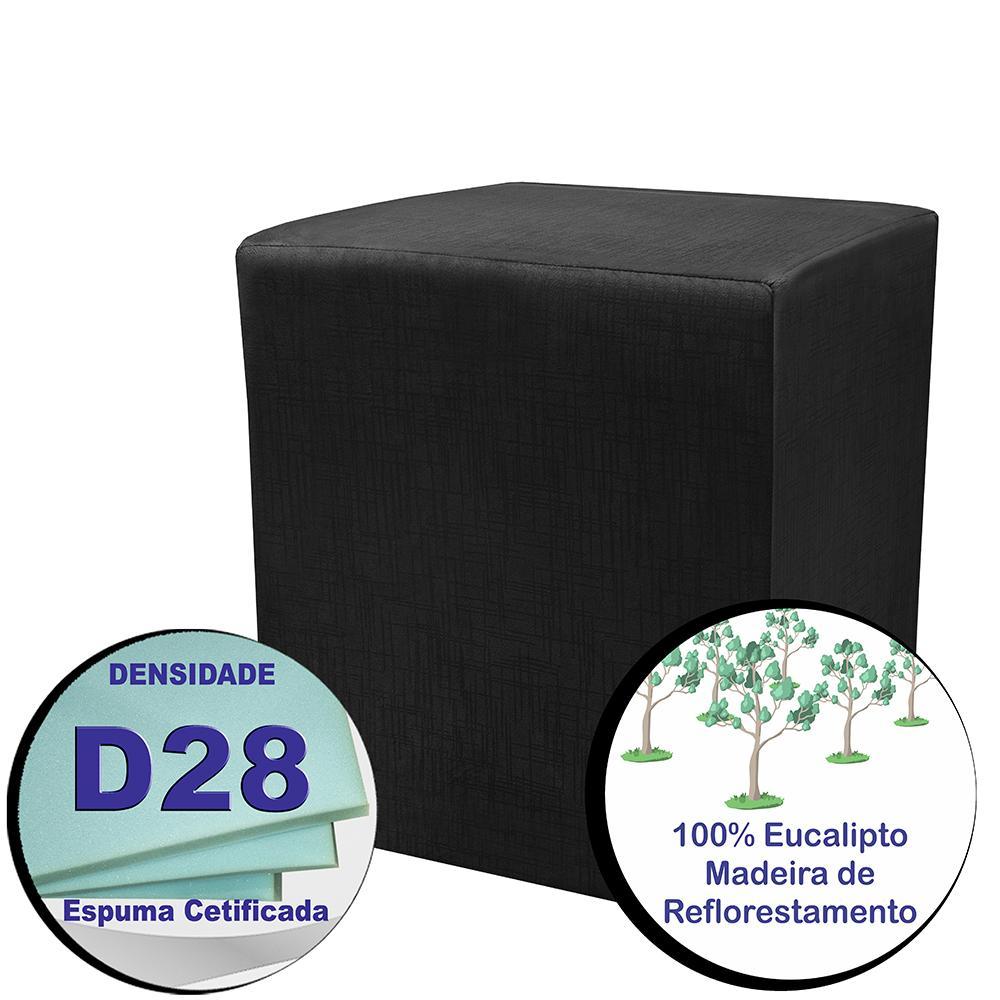 Puff Zelda Quadrado Multiuso 43x43x43cm Tecido Suede Preto - 2