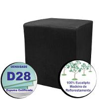 Puff Zelda Quadrado Multiuso 43x43x43cm Tecido Suede Preto - 2