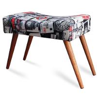 Puff Cama inBox Londres Retangular com Pés em Madeira Maciça Tecido Suede - 5