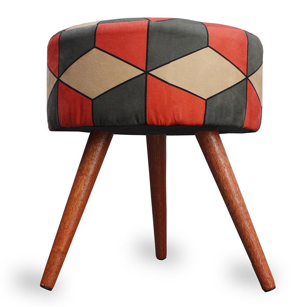 Puff Cama Inbox Kingston Redondo com Pés em Madeira Maciça Tecido Suede - 4