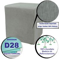 Puff Zelda Quadrado Multiuso 43x43x43cm Tecido Suede Velusoft Cinza - 3