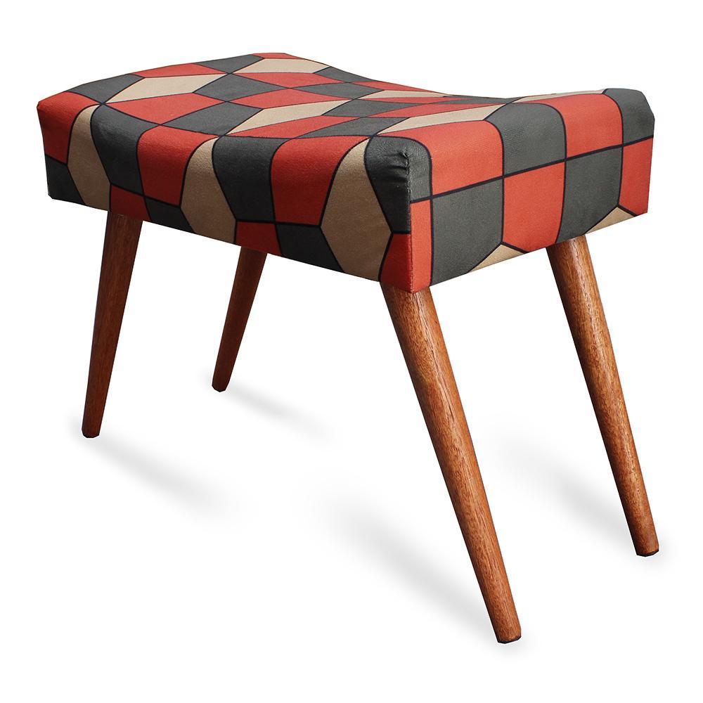 Puff Cama inBox Kingston Retangular com Pés em Madeira Maciça Tecido Suede - 1