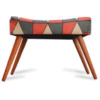 Puff Cama inBox Kingston Retangular com Pés em Madeira Maciça Tecido Suede