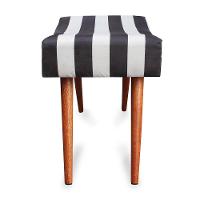 Kit 3 Puff Cama inBox Hamburgo Retangular com Pés em Madeira Maciça Tecido Suede