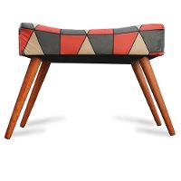 Kit 2 Puff Cama inBox Kingston Retangular com Pés em Madeira Maciça Tecido Suede