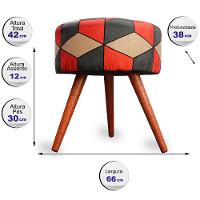 Kit 2 Puff Cama Inbox Kingston Redondo com Pés em Madeira Maciça Tecido Suede - 2