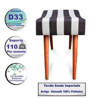 Kit 2 Puff Cama inBox Hamburgo Retangular com Pés em Madeira Maciça Tecido Suede - 3