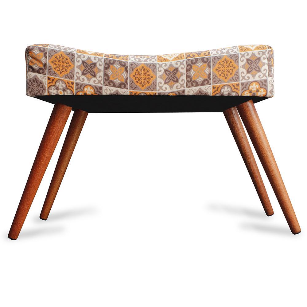 Kit 2 Puff Cama inBox Bagdade Retangular com Pés em Madeira Maciça Tecido Suede - 4