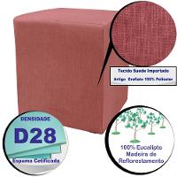 Puff Zelda Quadrado Multiuso 43x43x43cm Tecido Suede Velusoft Vinho - 3