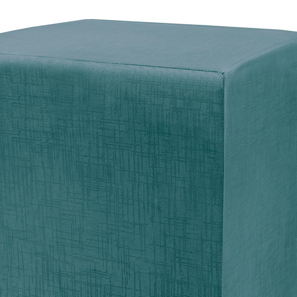 Puff Zelda Quadrado Multiuso 43x43x43cm Tecido Suede Velusoft Azul - 4