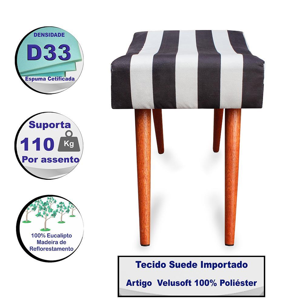 Puff Cama inBox Hamburgo Retangular com Pés em Madeira Maciça Tecido Suede - 3