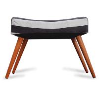 Puff Cama inBox Hamburgo Retangular com Pés em Madeira Maciça Tecido Suede