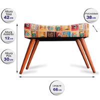 Puff Cama inBox Las Vegas Retangular com Pés em Madeira Maciça Tecido Suede - 2