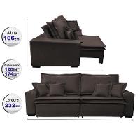 Sofa Retrátil e Reclinável com Molas Cama inBox Premium 2,32m tecido em linho Marrom - 3