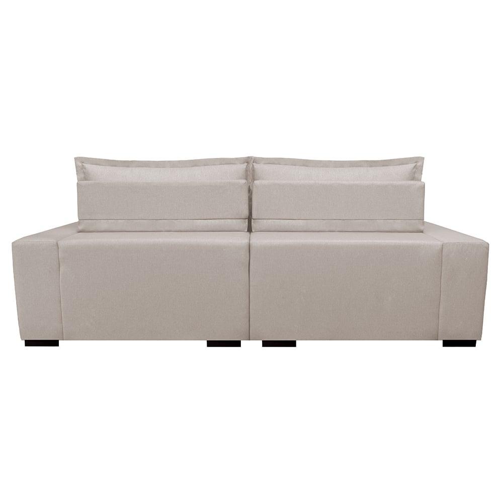 Sofa Retrátil e Reclinável com Molas Cama inBox Premium 2,32m tecido em linho Bege Claro - 7