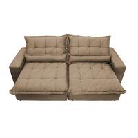 Sofa Retrátil e Reclinável 2,52m com Molas Ensacadas Cama inBox Soft Tecido Suede Castor - 5