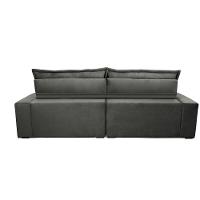 Sofa Retrátil e Reclinável 2,12m com Molas Ensacadas Cama inBox Soft Tecido Suede Cinza - 7
