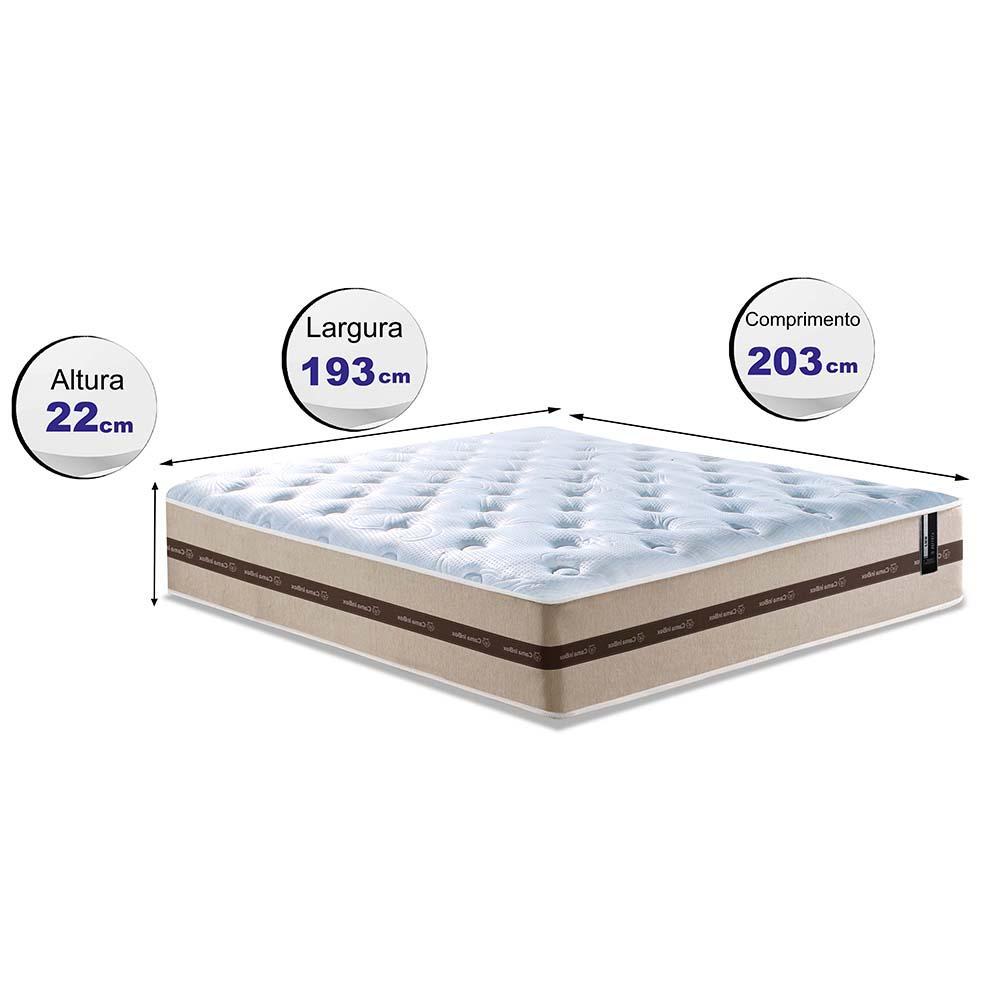 Colchão de Molas King Cama inBox Smart Pró 193x203x22 Bege - 2