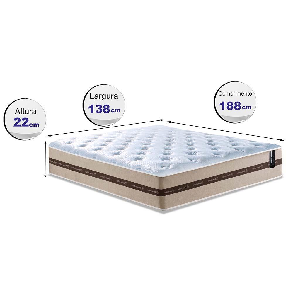 Colchão de Molas Casal Cama inBox Smart Pró 138x188x22 Bege - 2