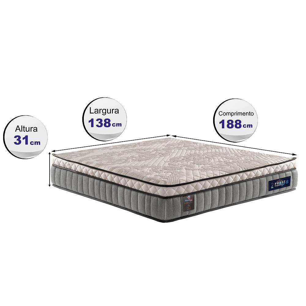 Colchão Casal Molas Ensacadas Euro Pillow 138x188x31 Cama inBox Frost ThermoGel - 2