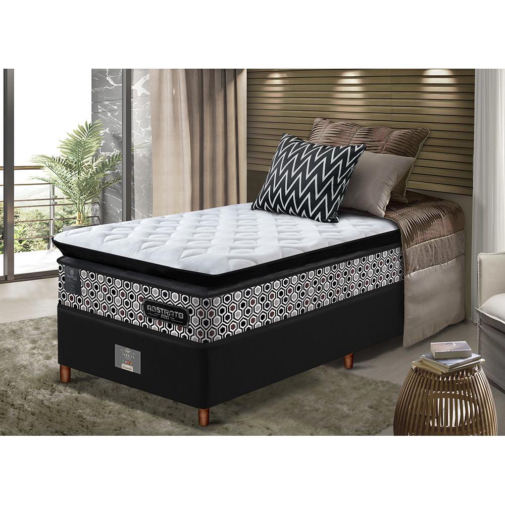 Cama Box Solteiro Colchão Pillow Top + Box 88x188x70 Molas Ensacadas Cama inBox Abstrato - 1