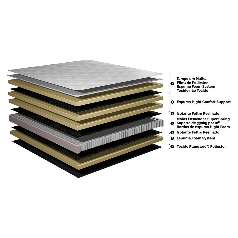 Cama Box Solteiro Colchão Pillow Top + Box 88x188x70 Molas Ensacadas Cama inBox Abstrato - 6