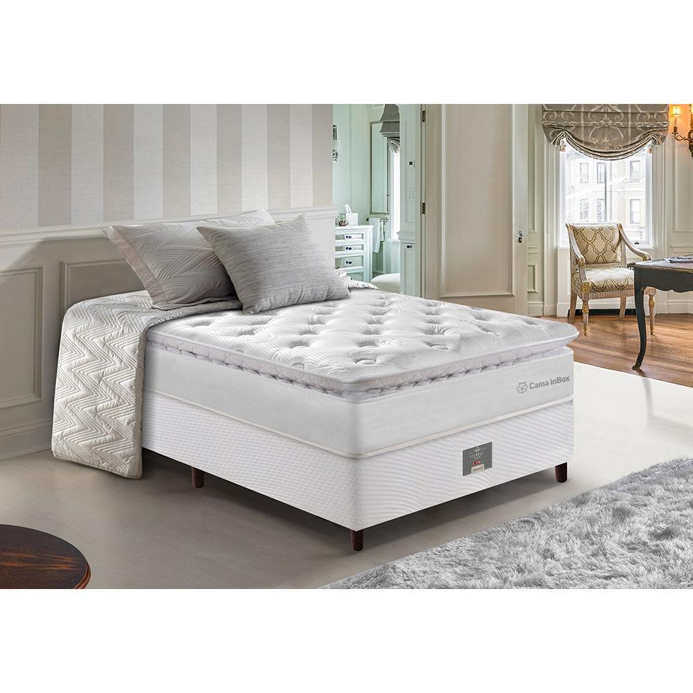 Cama Box Solteiro Colchão + Box 88x188 Molas Ensacadas Cama inBox Confort Snow - 1