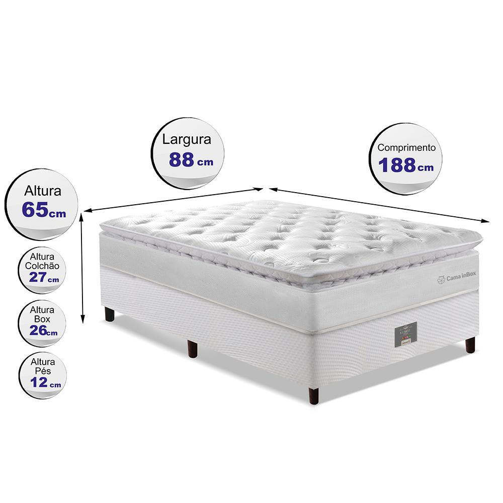 Cama Box Solteiro Colchão + Box 88x188 Molas Ensacadas Cama inBox Confort Snow - 2