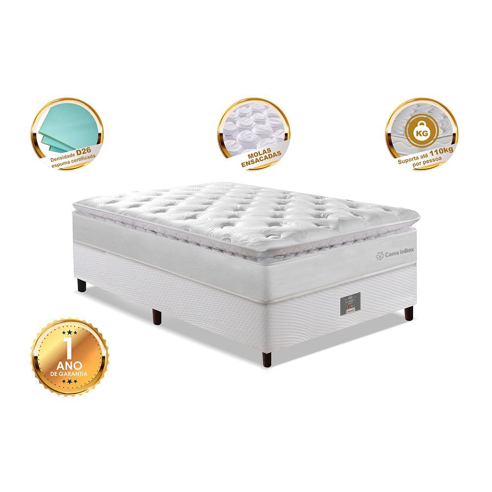 Cama Box Solteiro Colchão + Box 88x188 Molas Ensacadas Cama inBox Confort Snow - 3