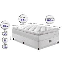Cama Box Solteiro Colchão + Box 88x188 Molas Ensacadas Cama inBox Confort Snow - 2