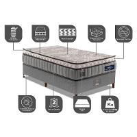Cama Box Solteiro Colchão Euro Pillow + Box 88x188x70 Molas Ensacadas Cama inBox Frost ThermoGel - 3