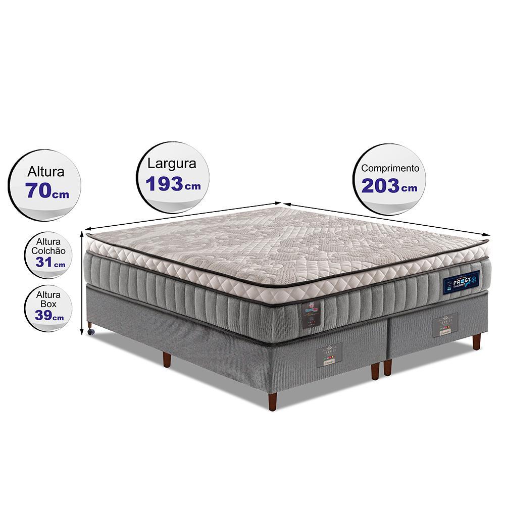 Cama Box King Colchão Euro Pillow + Box 193x203x70 Molas Ensacadas Cama inBox Frost ThermoGel - 2