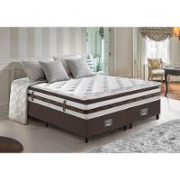 Cama Box King Colchão + Box 193x203 Molas Ensacadas Cama inBox Relax Pillow Café - 1
