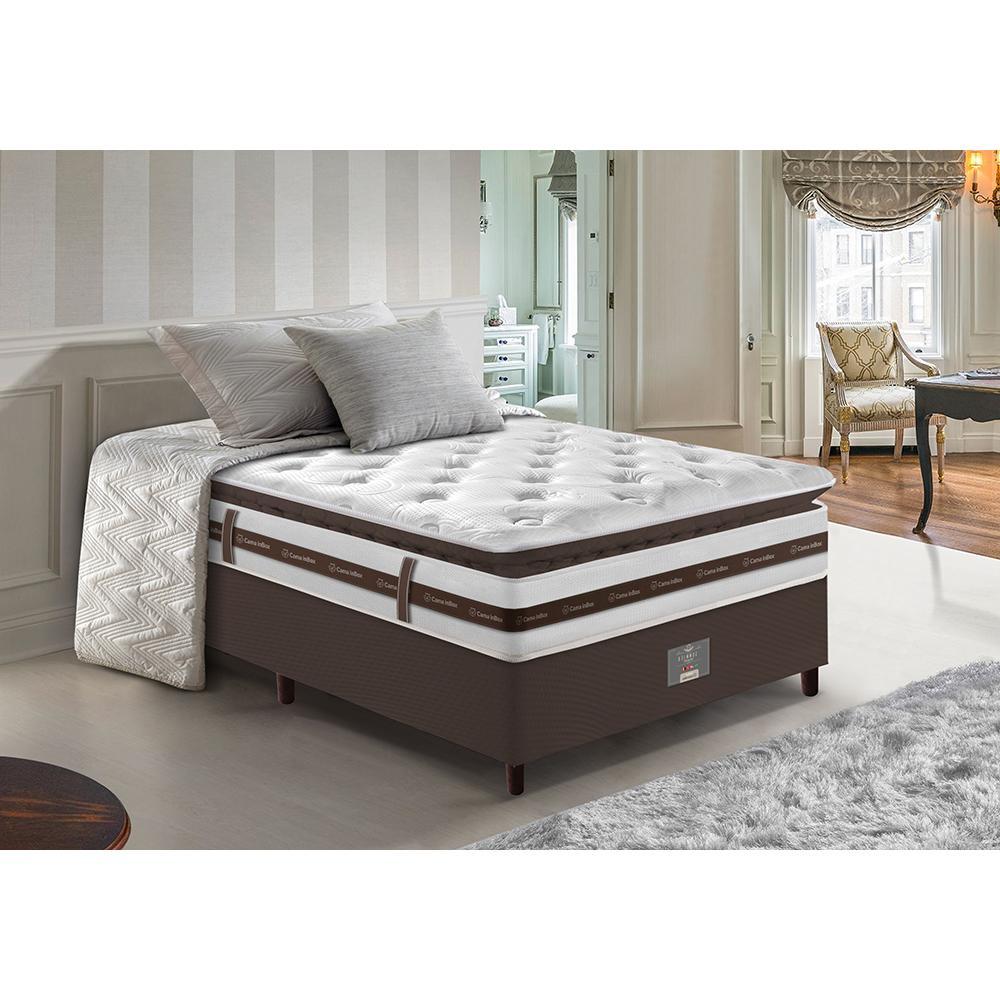 Cama Box Solteiro Colchão + Box 88x188 Molas Ensacadas Cama inBox Relax Pillow Café - 1