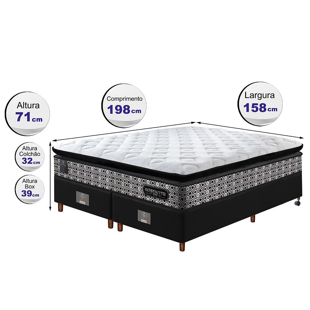 Cama Box Queen Colchão Pillow Top + Box 158x198x70 Molas Ensacadas Cama inBox Abstrato - 2