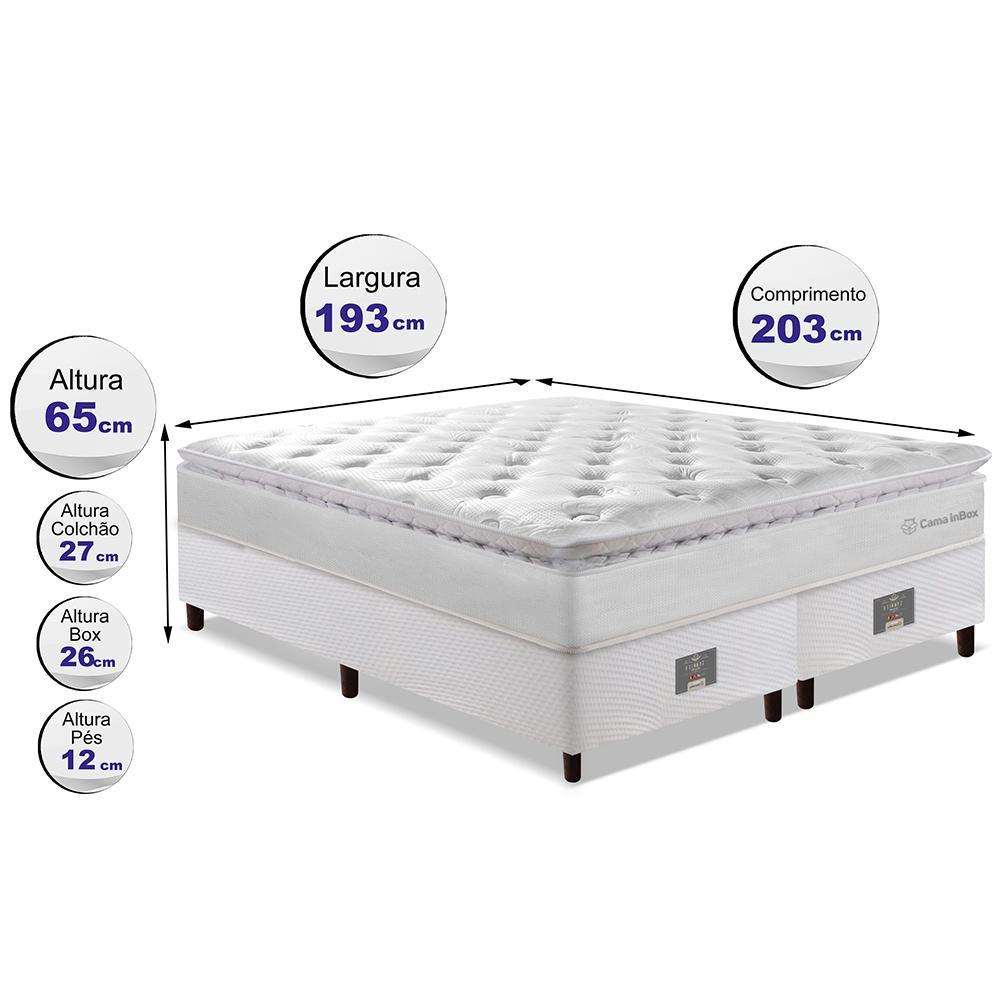 Cama Box King Colchão + Box 193x203 Molas Ensacadas Cama inBox Confort Snow - 2