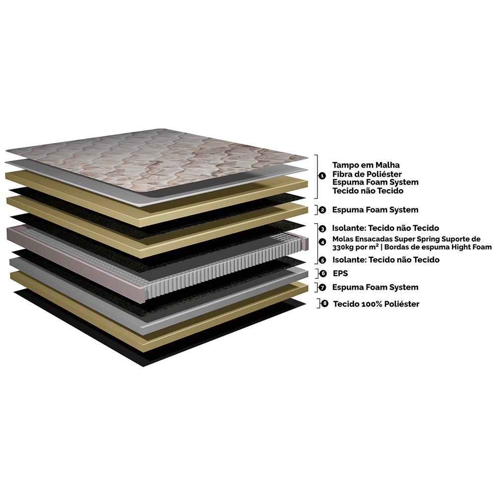 Cama Box King Colchão Euro + Box 193x203x71 Molas Ensacadas Cama inBox Ocean Bege - 6