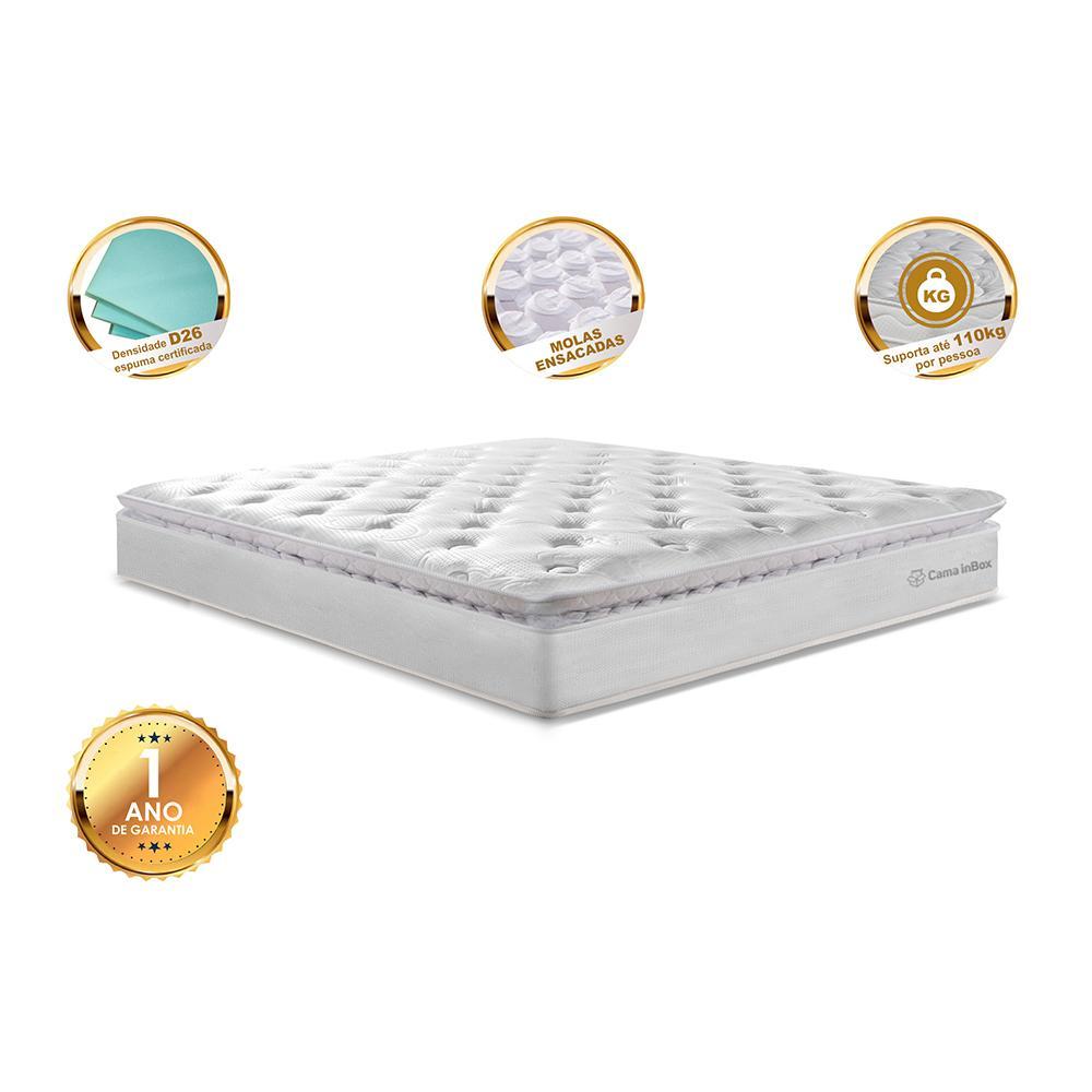 Colchão Queen Molas Ensacadas 158x198 Cama inBox Confort Snow - 3