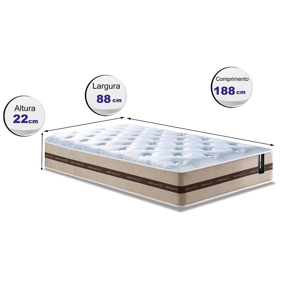Colchão de Molas Solteiro Cama inBox Smart Pró 88x188x22 Bege - 2