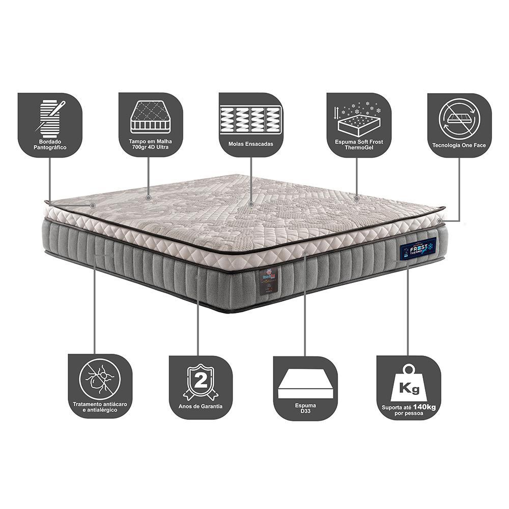 Colchão King Molas Ensacadas Euro Pillow 193x203x31 Cama inBox Frost ThermoGel - 3