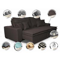 Sofa Retrátil e Reclinável com Molas Cama inBox Premium 3,12m tecido em linho Marrom